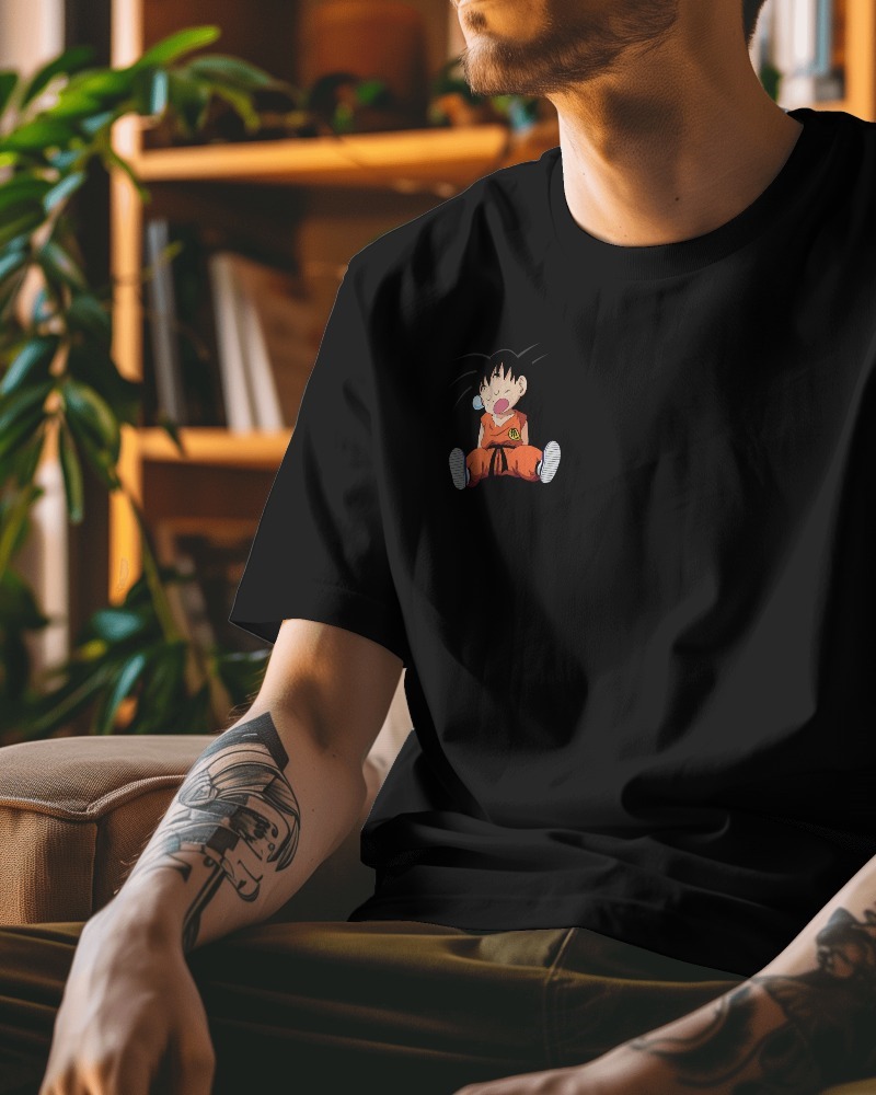Chibi Goku Sleeping Graphic T-Shirt – Black